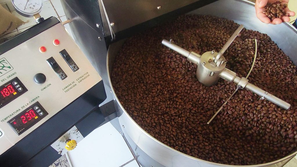 Coffee Roasting Machine Close up Gratitude Coffee Makers La Paz Mexico