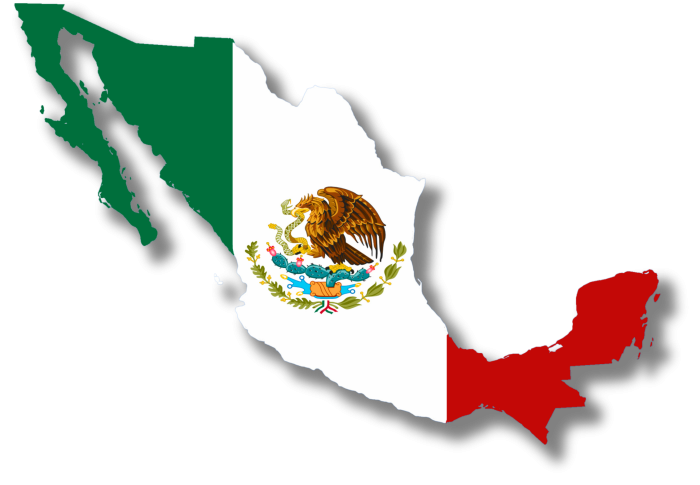 Mexico flag map